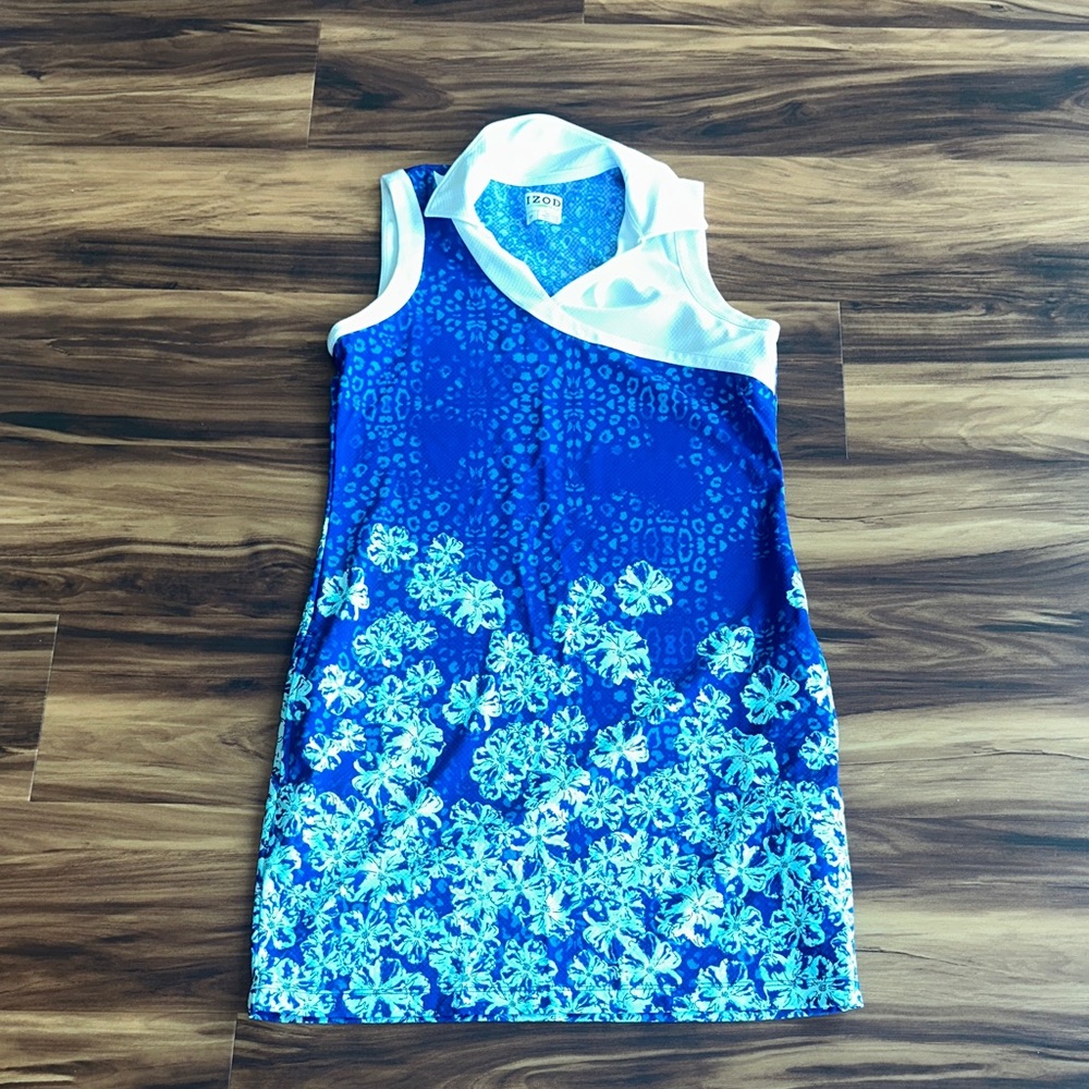 Blue and White Sleeveless Dress